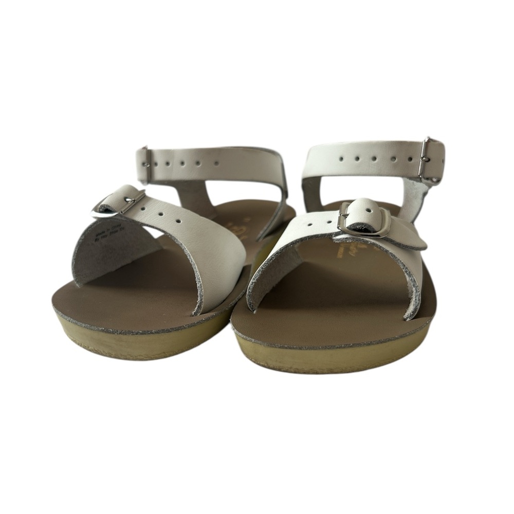 Salt Water Sandals by Hoy White Leather Slip-On Sandals - Picture 6 of 8